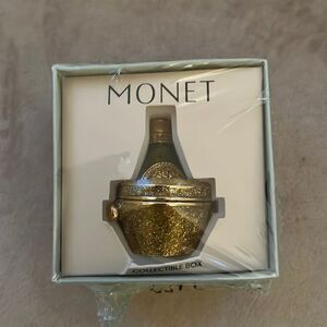 Monet Trinket Box Champagne Wine Bottle Design Sealed in Box